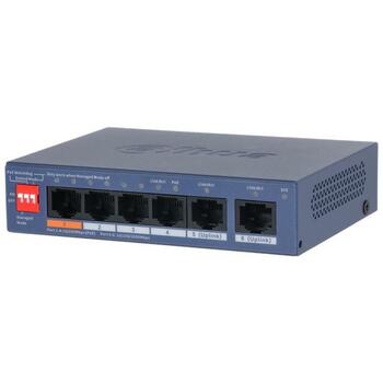 Dahua CS4006-4ET2GT-60 Управляемый коммутатор 6 портов, 4 PoE порта, 10/100 Мбит/с, 60 Вт PoE бюджет, VLAN, DIP переключатель (CS4006-4ET2GT-60)