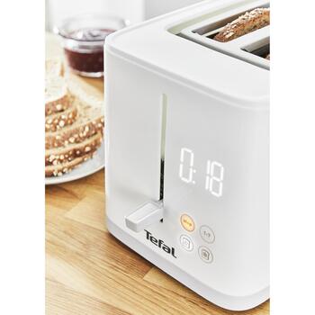 Tefal Тостер TT693110, 850 Вт, 2 слота, Пластик, Белый, 7 уровней поджаривания, Съемный лоток для крошек, Автоцентрирование (TT693110)