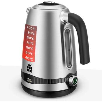 Forme Чайник FKS-817, 1850-2200W, 1.7l, 40-100°C, 360° поворот, нержавеющая сталь, автоматическое отключение (FKS-817)