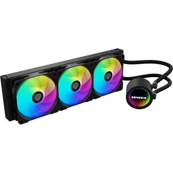 Genesis AIO šķidrumu dzesētājs NLG-2321, 360 mm, 80 cfm, 3 ventilatori, PWM atbalsts, ARGB ventilatori (NLG-2321)
