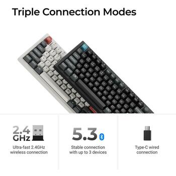 Keychron Клавиатура Q3U-M1 80% TKL, 2.4 GHz, Bluetooth 5.3, RGB LED, 660 ч времени работы от батареи, PBT клавиши (Q3U-M1)