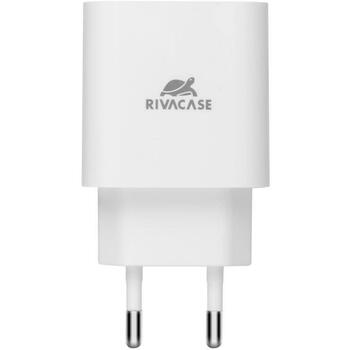 Rivacase мобильное зарядное устройство PS4101 W00, 110-240V, 1м, 1xUSB Type-C, быстрая зарядка, универсальное (PS4101W00WHITE)