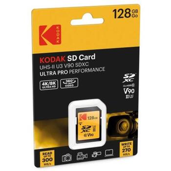 Kodak Карта памяти EKMSD128GUHS2V2K, 128GB, 300MB/s, 270MB/s, UHS-II, V90 (EKMSD128GUHS2V2K)