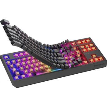 GENESIS Thor 230 TKL klaviatūra NKG-2107, mehāniskā, QWERTY, 87 taustiņi, 3000 mAh, 2.4 GHz, Bluetooth 3.0, USB Type-C, RGB LED (NKG-2107)