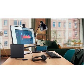 Dell наушники WH3024 520-BBDH, USB-C, USB-A, черные, встроенный микрофон, шумоподавление, стерео, сертифицировано Microsoft Teams (520-BBDH)