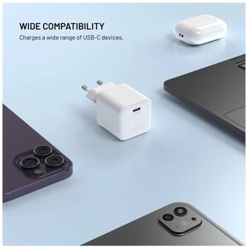 Fixed Mini GaN power adapter with USB-C output and PD support, 65W (FIXCG65M-C-WH)