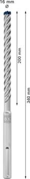 SDS-max-8X urbis 16 x 200 x 340 mm, Perforatora urbjiem EXPERT SDS MAX-8X TRIECIENURBIS PERFORATORIEM, 2608900214, BOSCH (2608900214)