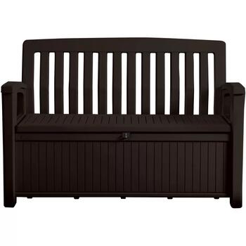 Keter Patio Storage Bench 29202690590, 227л, 138.6x63.5x88см, коричневый, запираемый, устойчивый к погоде, легкая сборка (29202690590)