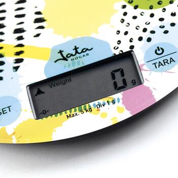 Jata HBAL7240 кухонные весы, 5 кг, 1 г, ЖК-дисплей, сенсорные кнопки, тара, г/фунт/мл, автоотключение (HBAL7240)
