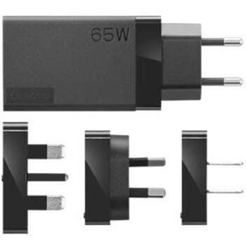 Lenovo Путевой адаптер USB-C AC 40AW0065WW, 65 Вт, AC 100-240 В, 5/9/15/20 В, 4 вилки, компактный дизайн (40AW0065WW)