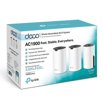 TP-Link Deco S7 система Wi-Fi, AC1900, 3 шт., 1900 Мбит/с, 3x Gigabit, MU-MIMO, гостевая сеть, родительский контроль (Deco S7(3-pack))