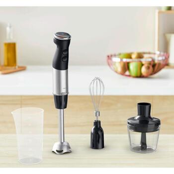 Tefal Ручной блендер Quickchef+ HB673830, 1000 W, 20 скоростей, Турбо режим, Тихий режим, 500ml измельчитель, 0.8L мерный стакан (HB673830)