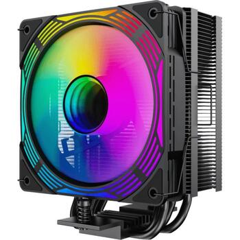 Gamemax procesora gaisa dzesētājs ICE FORCE BK, 585g, 44.35cfm, 4 siltuma caurules, TDP līdz 220W (ICE FORCE BK)