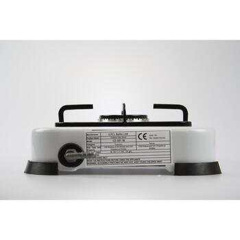 Brock GS 001 W Мини-плита, 1 конфорка, 268 мм, 64 мм, белая, чугунные горелки, защита от утечки газа (GS 001 W)