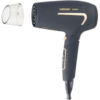 Zelmer Фен ZHD8321 60305771P, 1600W, 2 скорости, 2 температурных режима, холодный воздух, узкая насадка, съемный фильтр (60305771P)