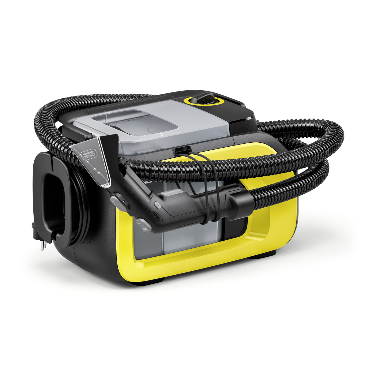 Karcher Моющий пылесос SE 3 Compact 1.081-538.0, 500Вт, 1.7л, 2.9л, 1.9м, 88мм, желтый, компактный, двухбачковая система (1.081-538.0)