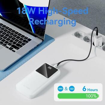 Vention Power Bank FHLW0 20000mAh, 22.5W, LED дисплей, зарядка 3 устройств одновременно (FHLW0)