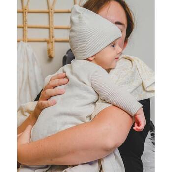 Lodger Beanie Ciumbelle детская шапка BE 101_6-12, 100% хлопок, 6-12 мес., белый/песочный/кремовый, Oeko-Tex, бесшовная (BE 101_6-12)