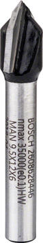 V veida gropju frēze 6mm D1 9,5 mm, L 12,35 mm,90°, Rokas frēzēm, malu frēzēm V VEIDA GROPJU FRĒZE STANDARD FOR WOOD V-GROOVE BIT, 2608628446, BOSCH (2608628446)