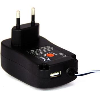 Media-Tech Planšetdatoru universālais strāvas adapteris MT6267v2, 3-12V, 1000mA, 110-240V, 6 uzgaļi, USB 5V/2A (MT6267v2)