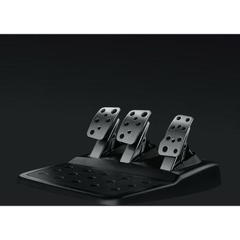 Logitech Руль + педали 941-000123, 900° поворот, USB, черный, алюминий, кожа, 3100 г педали, сетевой кабель (941-000123)