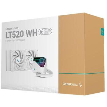 Deepcool Dzesētājs LT520 R-LT520-WHAMNF-G-1, 240 mm, 85.85 cfm, 32.9 dBA, RGB sinhronizācija, 2 ventilatori (R-LT520-WHAMNF-G-1)