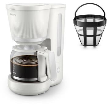 Philips Кофеварка HD7411/00, Мощность 1080 Вт, Объем резервуара для воды 1.25 Л, Вместимость 10 чашек, Дисплей TFT, Цвет Белый (HD7411/00)
