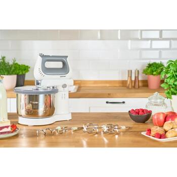 Zelmer ZHM2659 ручной миксер, 70305529P, 1400 Вт, 3.8 л, 5 скоростей, 2 крюка для теста, 2 венчика, стальная чаша, подставка (70305529P)