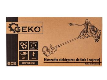 Geko электрический смеситель G80212, 1600Вт, 230В, 2 скорости, 240-500 об/мин, 380-850 об/мин, резьба M14, 60см, 14см, кабель 2м (G80212)