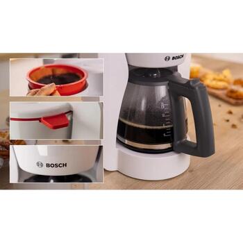 Bosch Кофеварка TKA2M111, 1200 Вт, 1,4 л, 10-15 чашек, с заземлением, съемный водяной бак (TKA2M111)