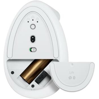 Logitech Lift вертикальная эргономичная мышь RIGH 910-006475, 4000 DPI, 4 кнопки, RF беспроводная + Bluetooth, белая (910-006475)