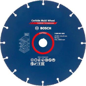 Karabīda daudzfunkcionālais griešanas disks lieliem leņķa slīpmašīnām, 230 mm, 22.23 mm urbums, 2608901682, BOSCH (2608901682)