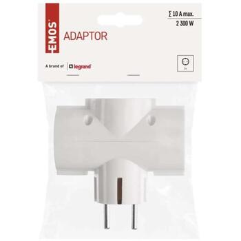 Emos Множественные розетки P00242, 3x2P+PE, 2300W, IP20, белый, пластик, 1 шт, подвесной (P00242)