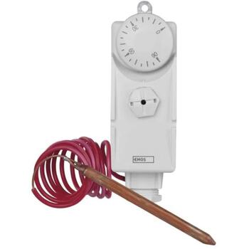 Emos Капиллярный термостат P5682, 230V AC, 50Hz, 1m капиллярный датчик, 0-90°C, ручной термостат (P5682)