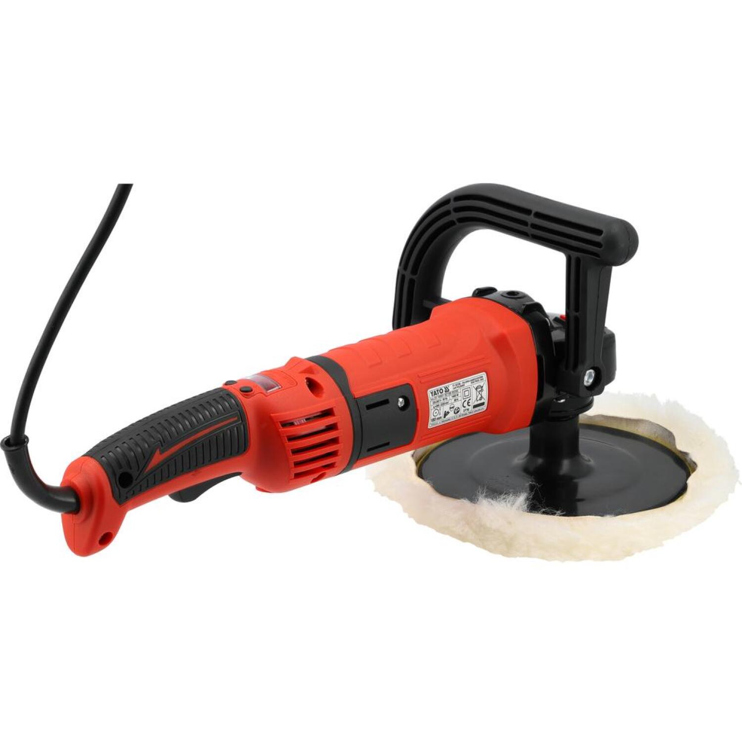 Yato pulētājs YT-82198, 1400W, 600-3200 min⁻¹, 180mm, M14, 230-240V, 50Hz, maigs starts, elektroniska ātruma regulēšana (YT-82198)