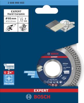 Dimanta grieš. Disks HardCeramic 85x22.23x1.4, Mazām leņķa slīpmašīnām EXPERT HARD CERAMIC DIMANTA GRIEZĒJDISKS, 2608900653, BOSCH (2608900653)