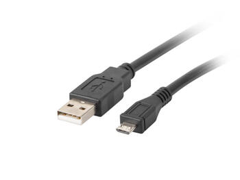 Lanberg USB Micro (M) to USB-A (M) 2.0 Cable | CA-USBM-10CC-0018-BK (CA-USBM-10CC-0018-BK)