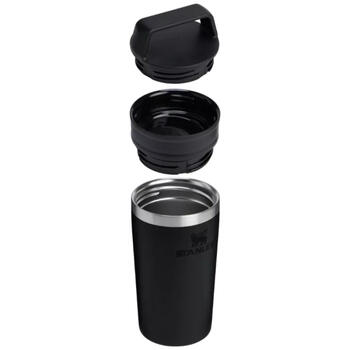 Stanley® Термокружка The Café-To-Go Travel Mug 2812080017, 0,35л, нержавеющая сталь, черный, герметичная крышка, тепло 4ч (2812080017)