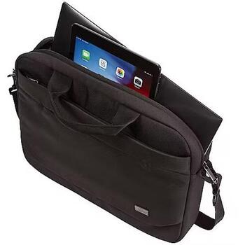 Case Logic Сумка для ноутбука ADVA114 BLACK, 14 дюймов, полиэстер, курьерский портфель, плечевой ремень, черная (3203986)