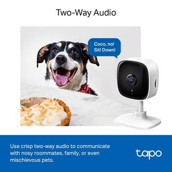 TP-LINK Tapo C100 mājas Wi-Fi novērošanas kamera, 1080p, 15fps, 117°, 12m nakts redzamība, 512GB microSD, divvirzienu audio (TAPOC100)
