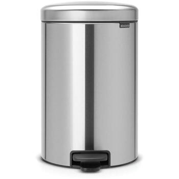 Brabantia NewIcon 114021 ведро с педалью, 20 л, 46,7 см, нержавеющая сталь, тихое закрывание крышки, съемная корзина (114021)