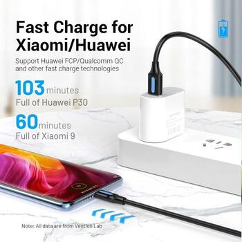 Vention KABELIS USB 2.0 A vīrieša uz C vīrieti 1.5M melns COKBG, 1.5m, 3A, 480Mbit/s, alumīnija savienotājs, elastīgs (COKBG)
