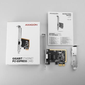Axagon сетевая карта PCEE-GRF 1GBE 1порт, PCIe 1.1, 10/100/1000 Mbit/s, Realtek RTL8111, монтажная рама, блок питания (PCEE-GRF)