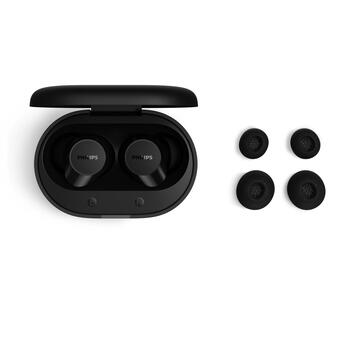 PHILIPS in-ear true bezvadu austiņas ar portatīvo uzlādes ietvaru, melnas (TAT1300BK/00)