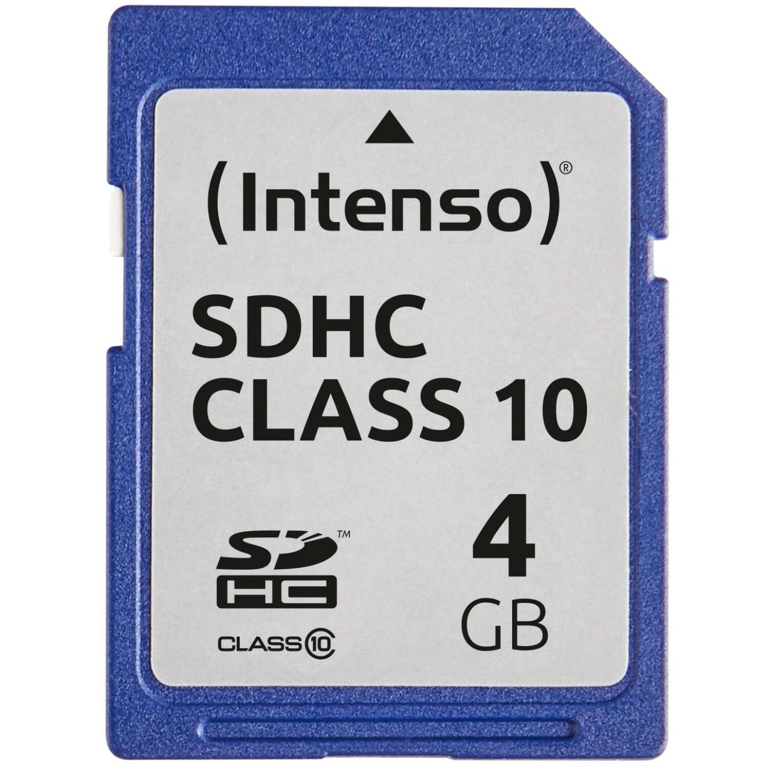 Intenso карта памяти 3411450 4GB, скорость чтения 25 MB/s, класс 10, ударопрочная, термостойкая, рентгенозащитная (3411450)