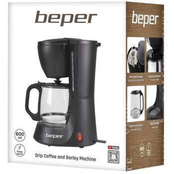 Beper Кофеварка BC.060, 600W, 0.6l, черный, моющийся пластиковый фильтр, капельный кофе, ячменный кофе (BC.060)