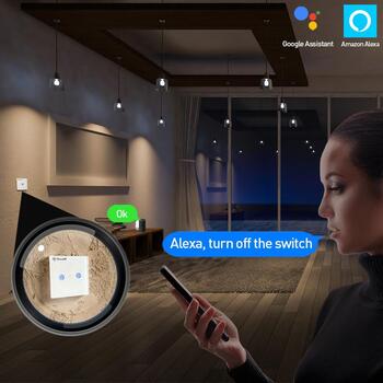 Tellur Smart WiFi выключатель TLL331491, 2 порта, 1800W, 10A, переменный ток 100-240V, 2,4 GHz, IEEE 802.11b/g/n, WEP, WPA/WPA2 (TLL331491)