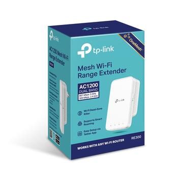 TP-Link RE300 AC1200 беспроводной усилитель сигнала, 300Mbps 2.4GHz, 867Mbps 5GHz, OneMesh, WPS (RE300)