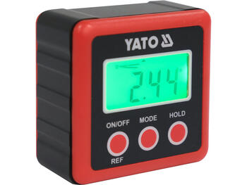 Yato цифровой угломер YT-71000, 360 4x90 градусов, 0,01 градуса, ЖК-дисплей с подсветкой, алюминиевый корпус, магнитное основание (YT-71000)