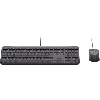Logitech Проводной комплект MK620 920-013349, 1.80m, 0.95kg, 400-4000 DPI, USB Type-C, Тихие щелчки, Эргономичная мышь (920-013349)